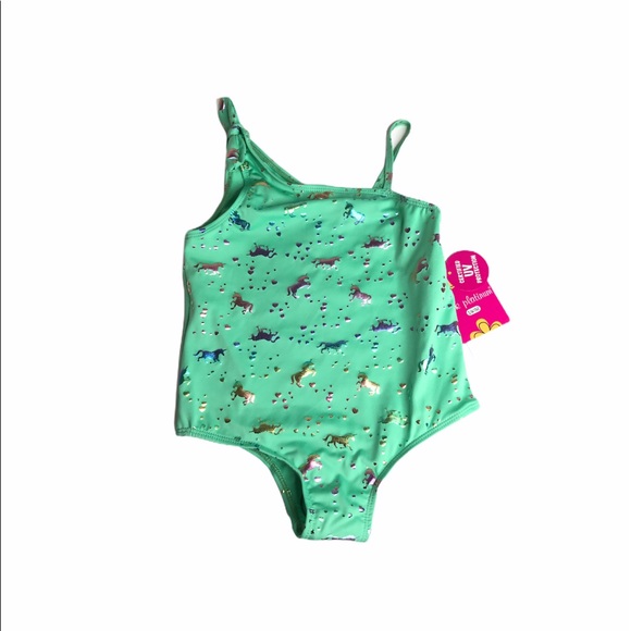 Pink Platinum Other - Pink Platinum Rainbow Unicorn Swimsuit Seafoam 6x